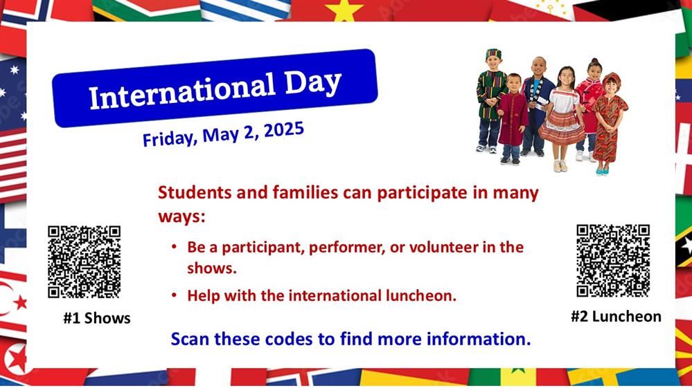 International day.  scan for details.